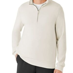 Men's Beige Quarter Zip Sweater